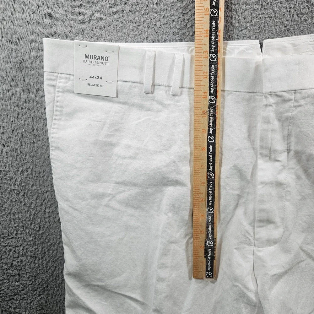 $115 NEW Baird Mcnutt Murano Linen Pants Men‎ 44 x 34 Relaxed Fit White